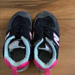 New Balance Kids' Black and Pink Sneakers